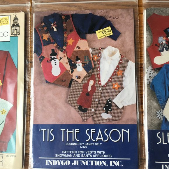 Lot of 10 Crafts Sewing Applique Christmas Santa Snowman Angel Patterns 1990's - Picture 3 of 11